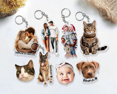Personalized Photo Keychain: Custom Acrylic Pet or Logo Charm