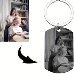 A uniquely shaped custom acrylic keychain