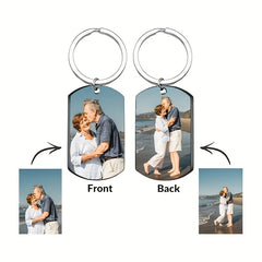 A uniquely shaped custom acrylic keychain