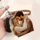 Custom Photo Keychain, Personalized Couples Keepsake, Anniversary Gift