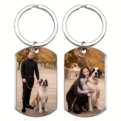 A uniquely shaped custom acrylic keychain