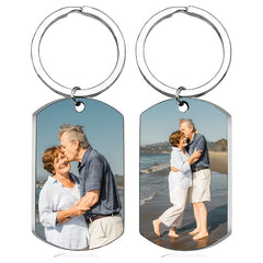 A uniquely shaped custom acrylic keychain