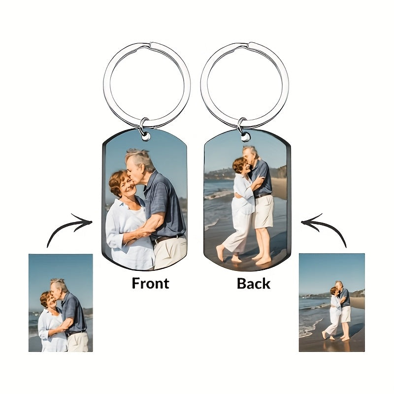 A uniquely shaped custom acrylic keychain