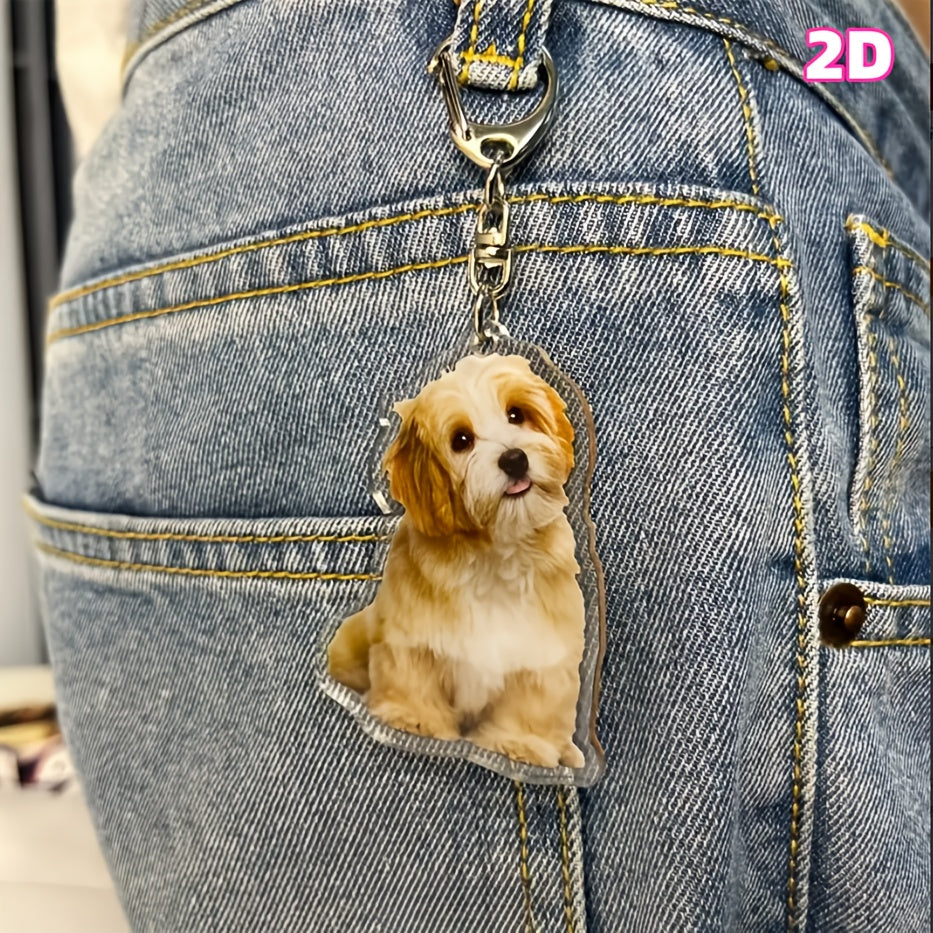 Custom Cat Keychain, Pet Portrait Keychain, Personalized Pet Photo Keychain, Cat Memorial Gift, Holiday Gift for Pet Lovers, Dog Keychain