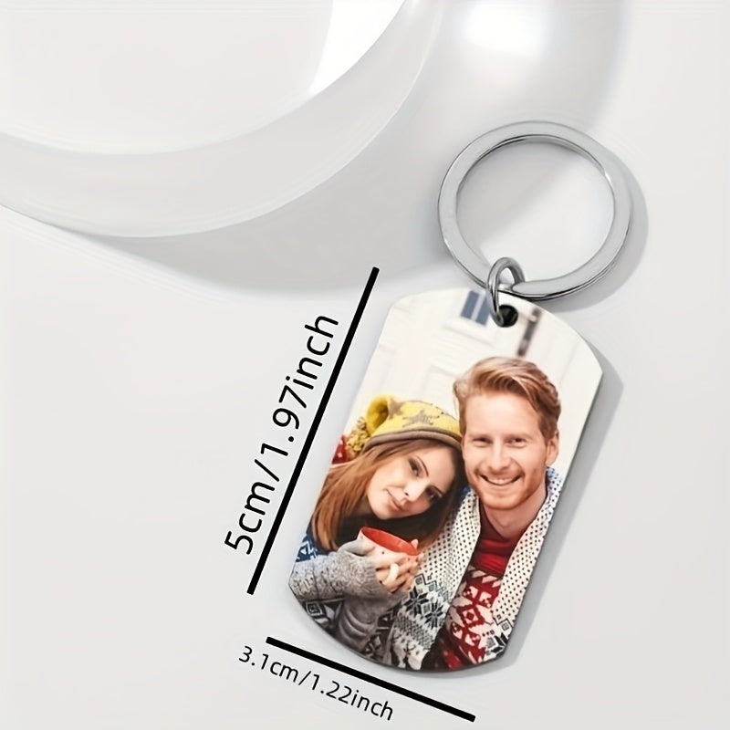 A uniquely shaped custom acrylic keychain