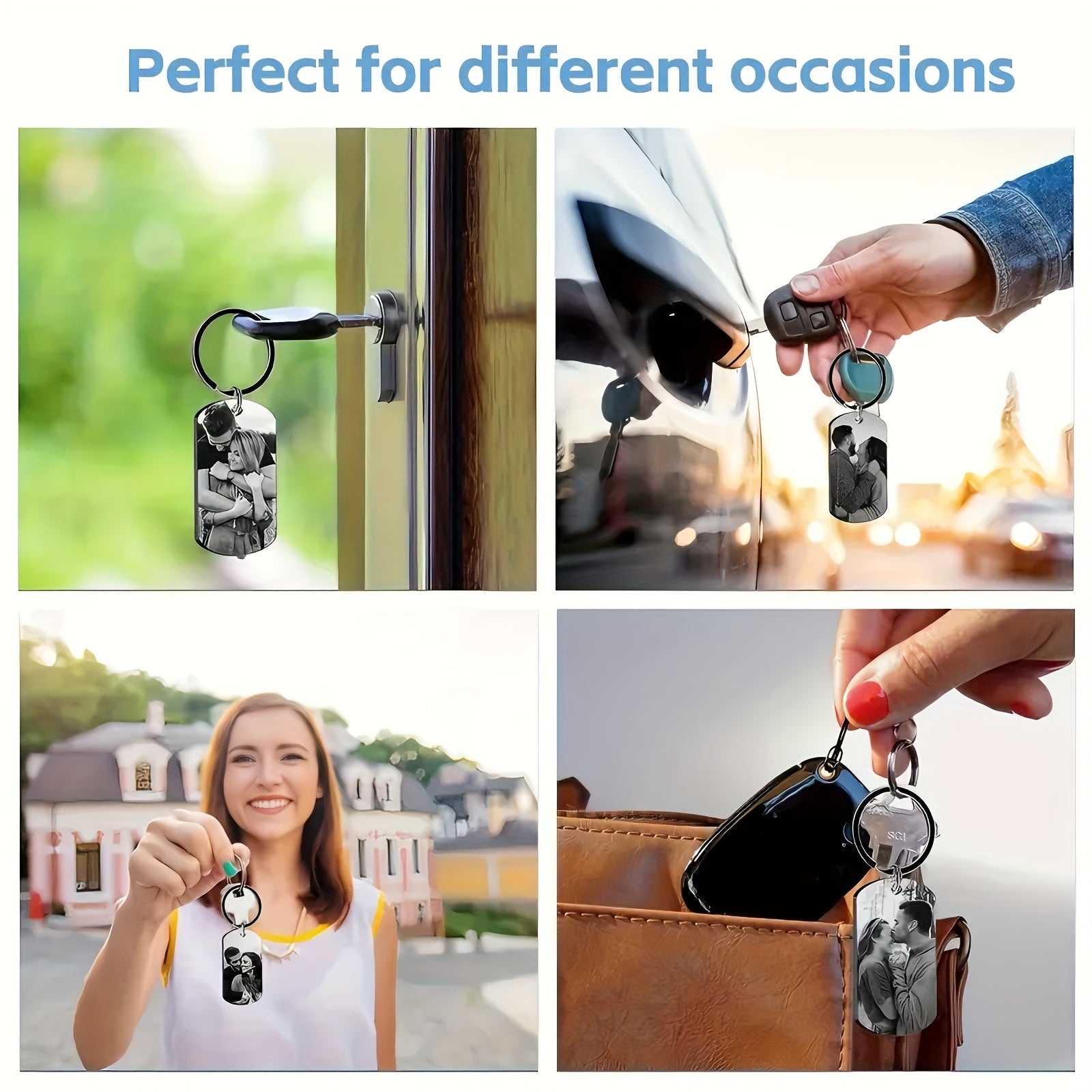 A uniquely shaped custom acrylic keychain