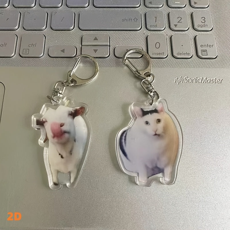 Custom Cat Keychain, Pet Portrait Keychain, Personalized Pet Photo Keychain, Cat Memorial Gift, Holiday Gift for Pet Lovers, Dog Keychain