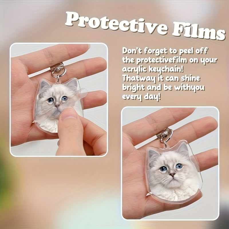 A uniquely shaped custom acrylic keychain